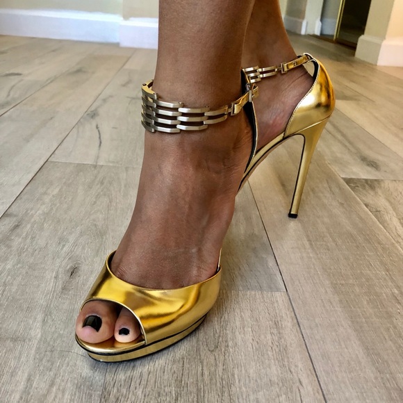 B Brian Atwood Shoes - B Brian Atwood Cassise Gold Sandal